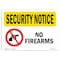 Signmission Safety Sign, OSHA SECURITY NOTICE, 3.5" Height, 5" Width, No Firearms, Landscape OS-SN-D-35-L-11610 - alternate 1